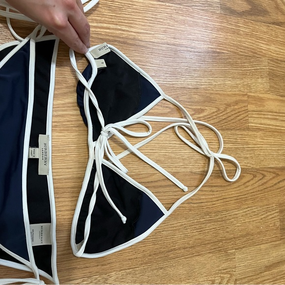 Burberry Bikini Navy Set Logo on Back Size Small - Picture 9 of 10